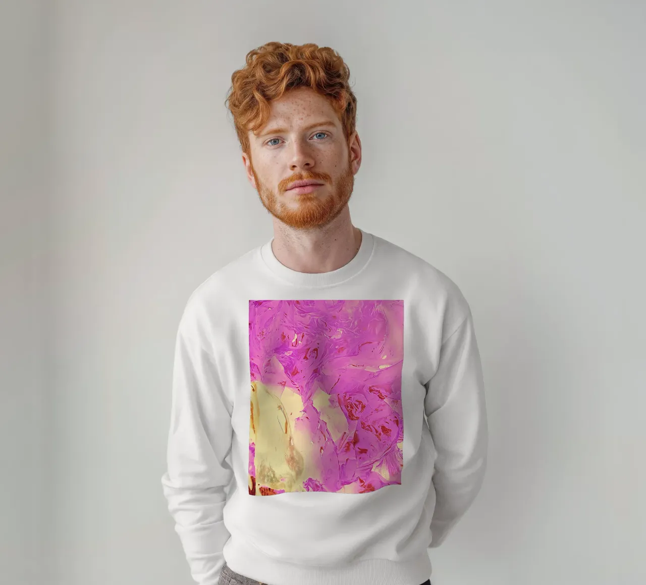 Roze en geel sweatshirt van Massimo Frascogna