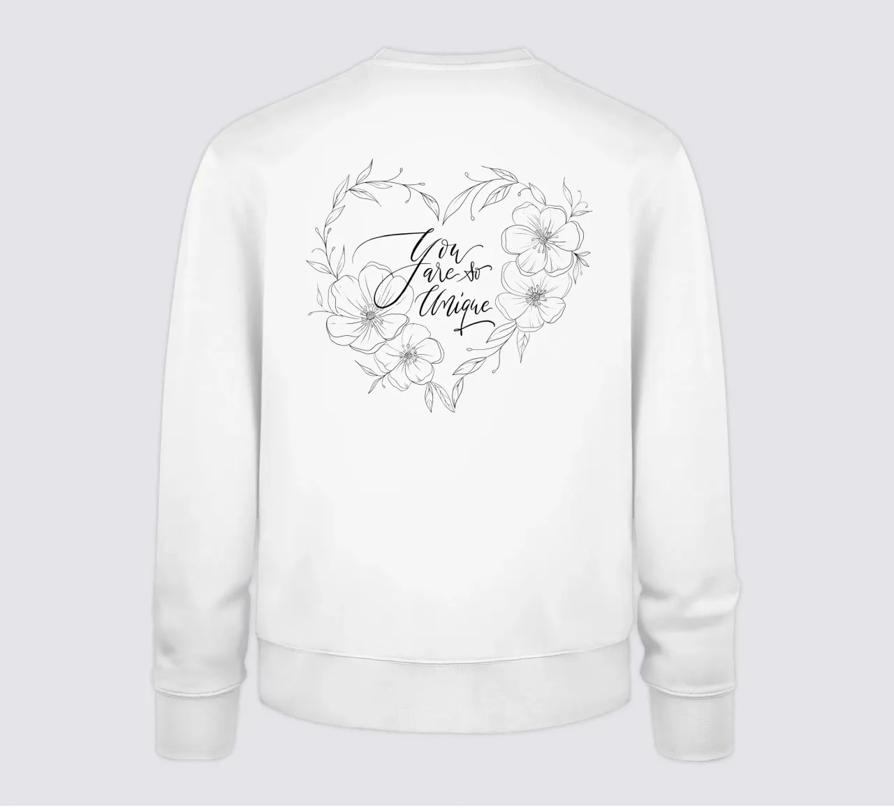 Cuore con fiori e foglie in line art. Dichiarazione d'amore. felpa da CalliLetters