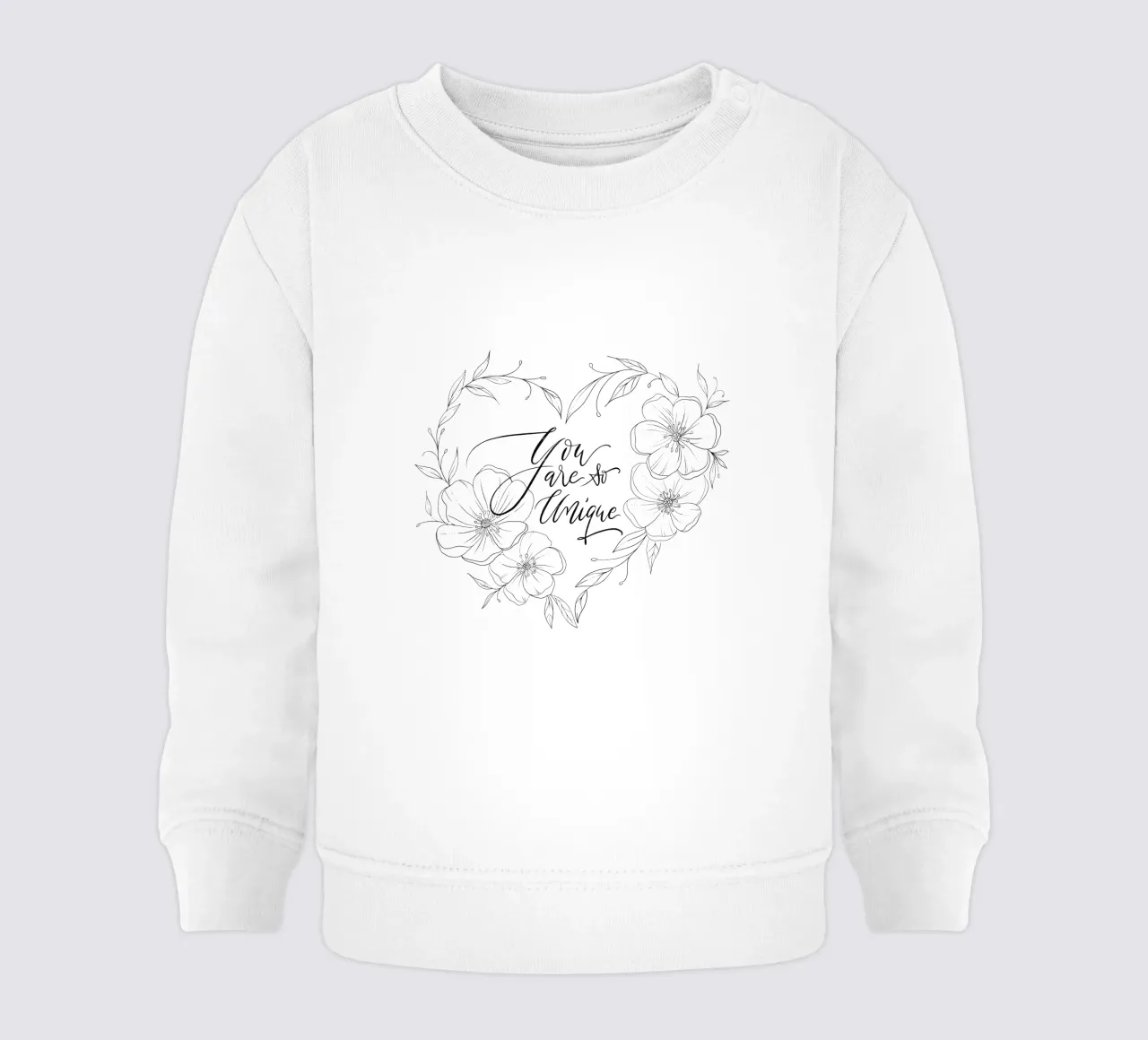 Cuore con fiori e foglie in line art. Dichiarazione d'amore. felpa neonato da CalliLetters