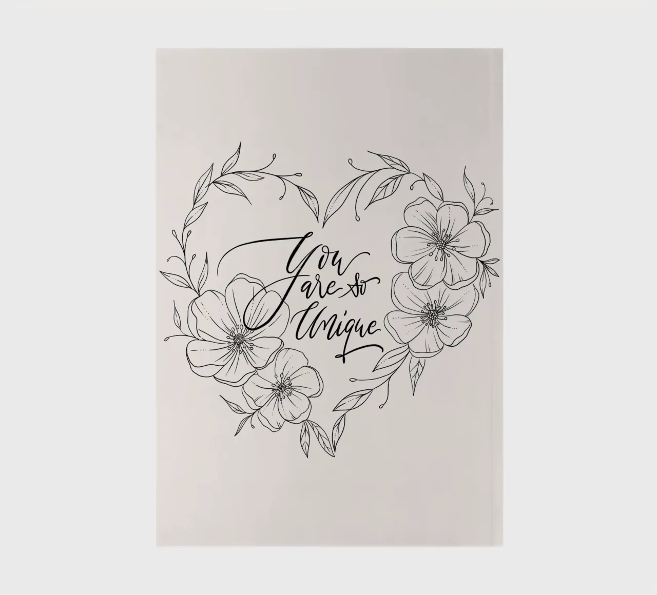 Cuore con fiori e foglie in line art. Dichiarazione d'amore. diario da CalliLetters