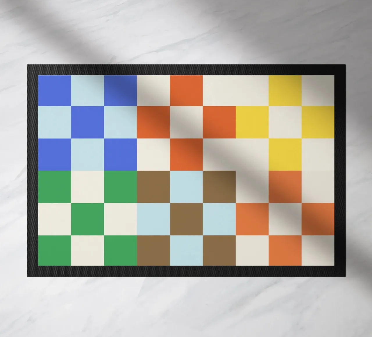 Funky Checkerboard Pattern doormat by Paigaam Studio