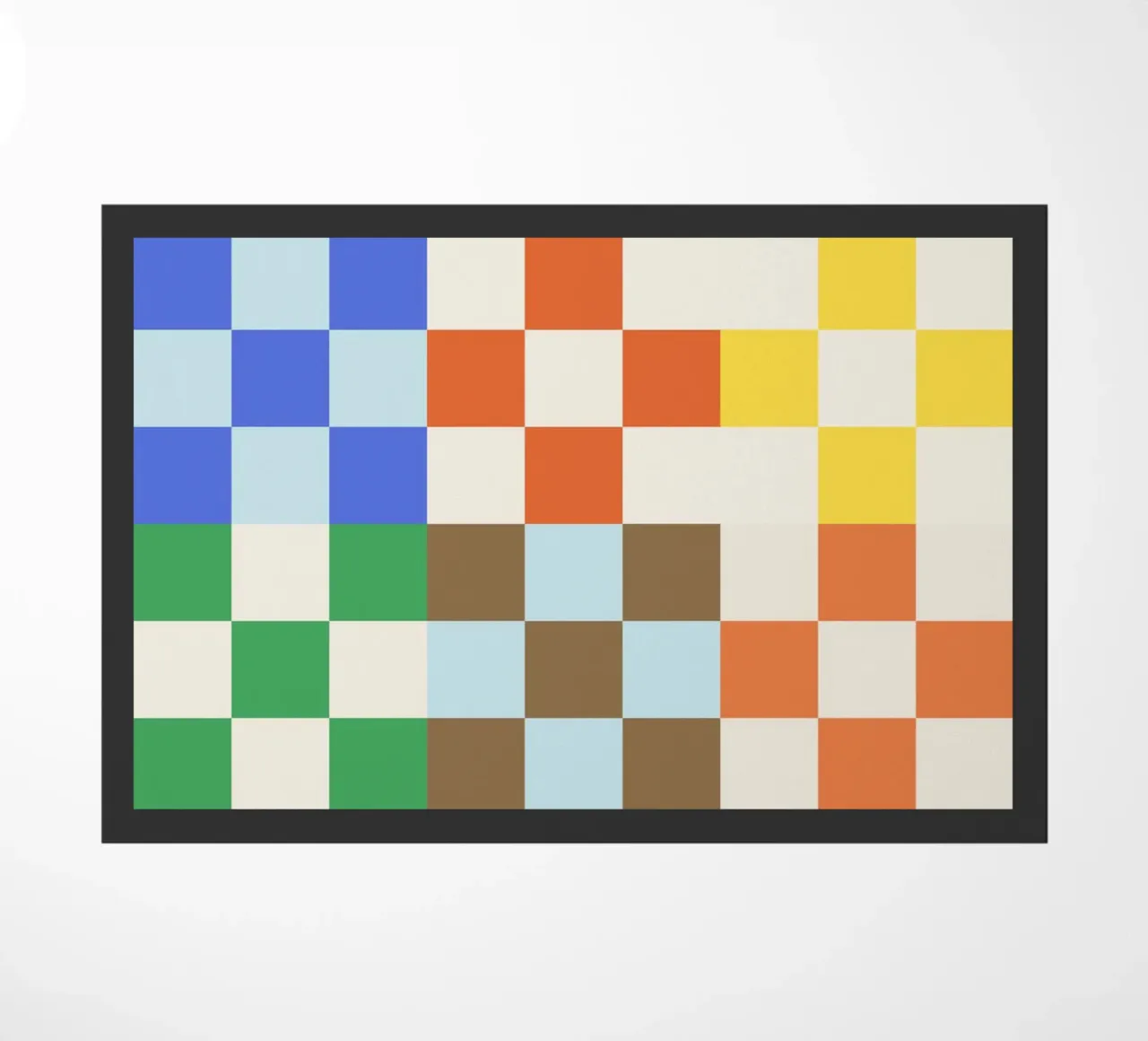 Funky Checkerboard Pattern doormat by Paigaam Studio