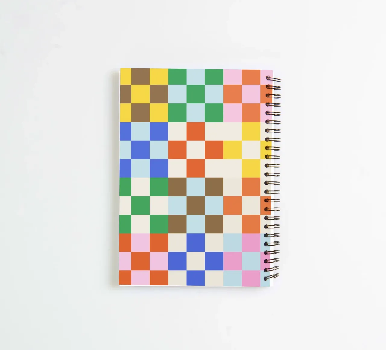 Funky Checkerboard Pattern spiral notebook by Paigaam Studio
