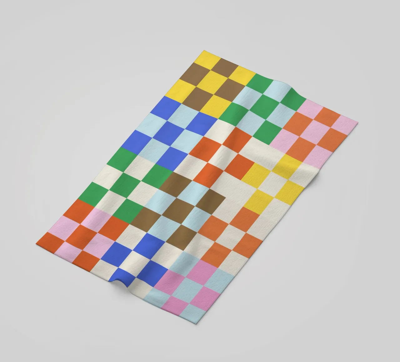 Motivo a scacchiera funky telo mare da Paigaam Studio