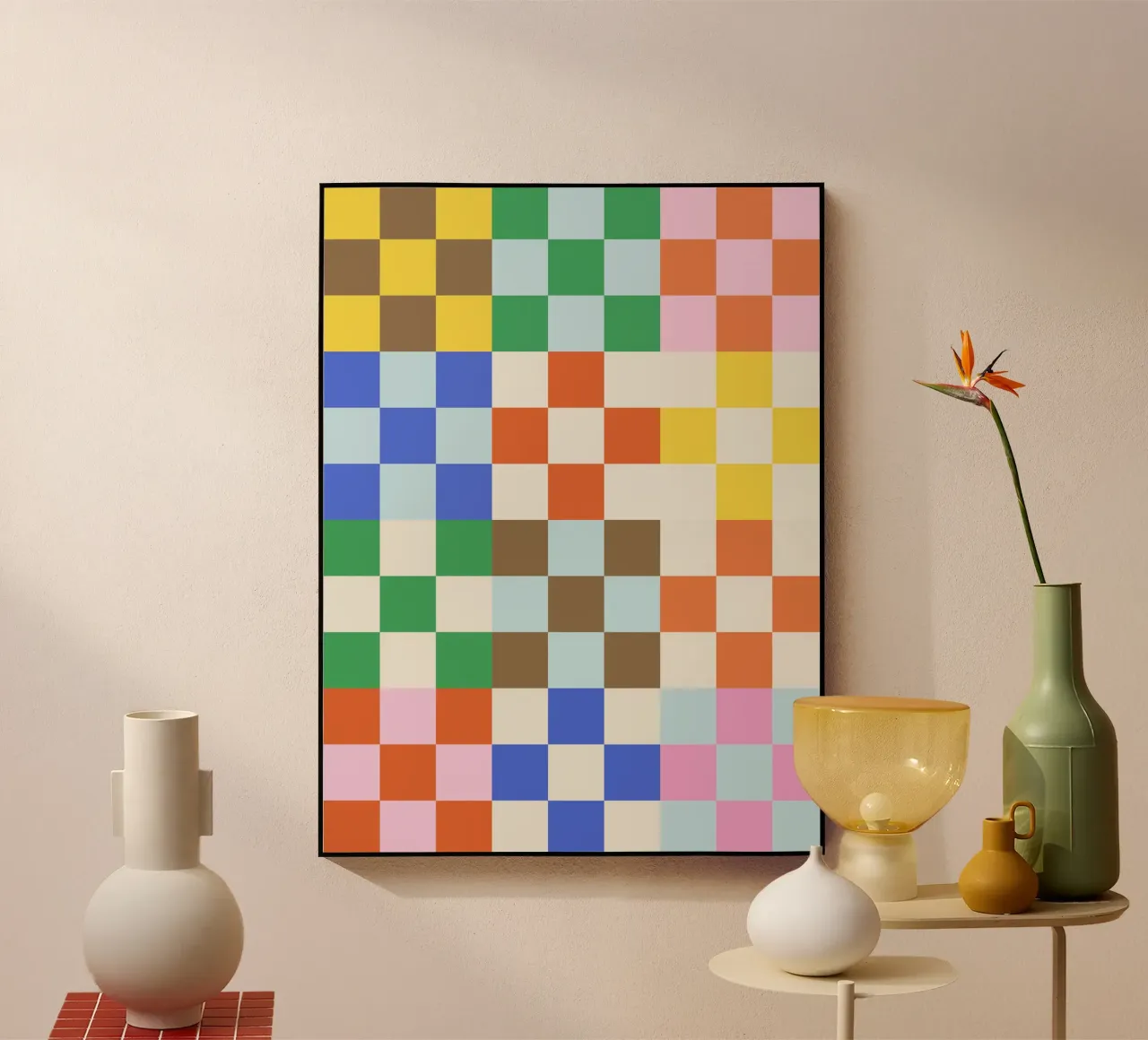 Funky Checkerboard Pattern plexiglass da Paigaam Studio