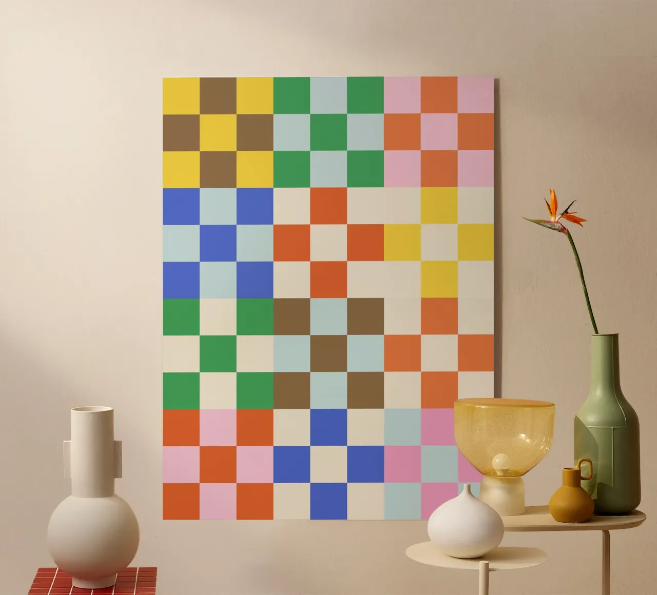 Funky Checkerboard Pattern plexiglass da Paigaam Studio
