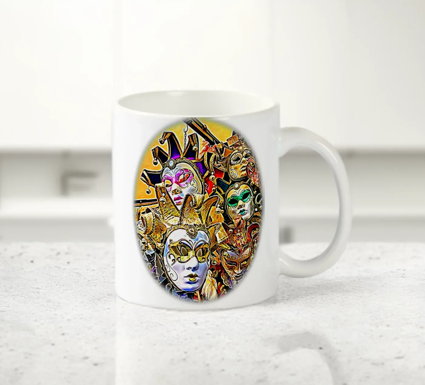 Carnaval ceramic mug by Massimo Frascogna