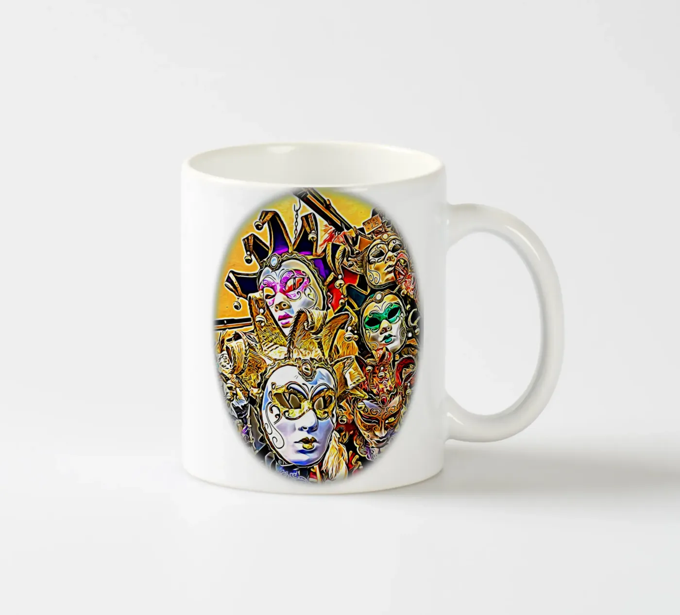 Carnaval ceramic mug by Massimo Frascogna