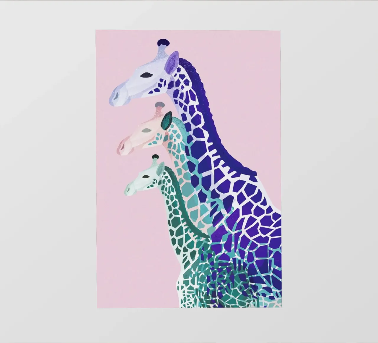 Giraffes Pink pellicola backlit da Goed Blauw