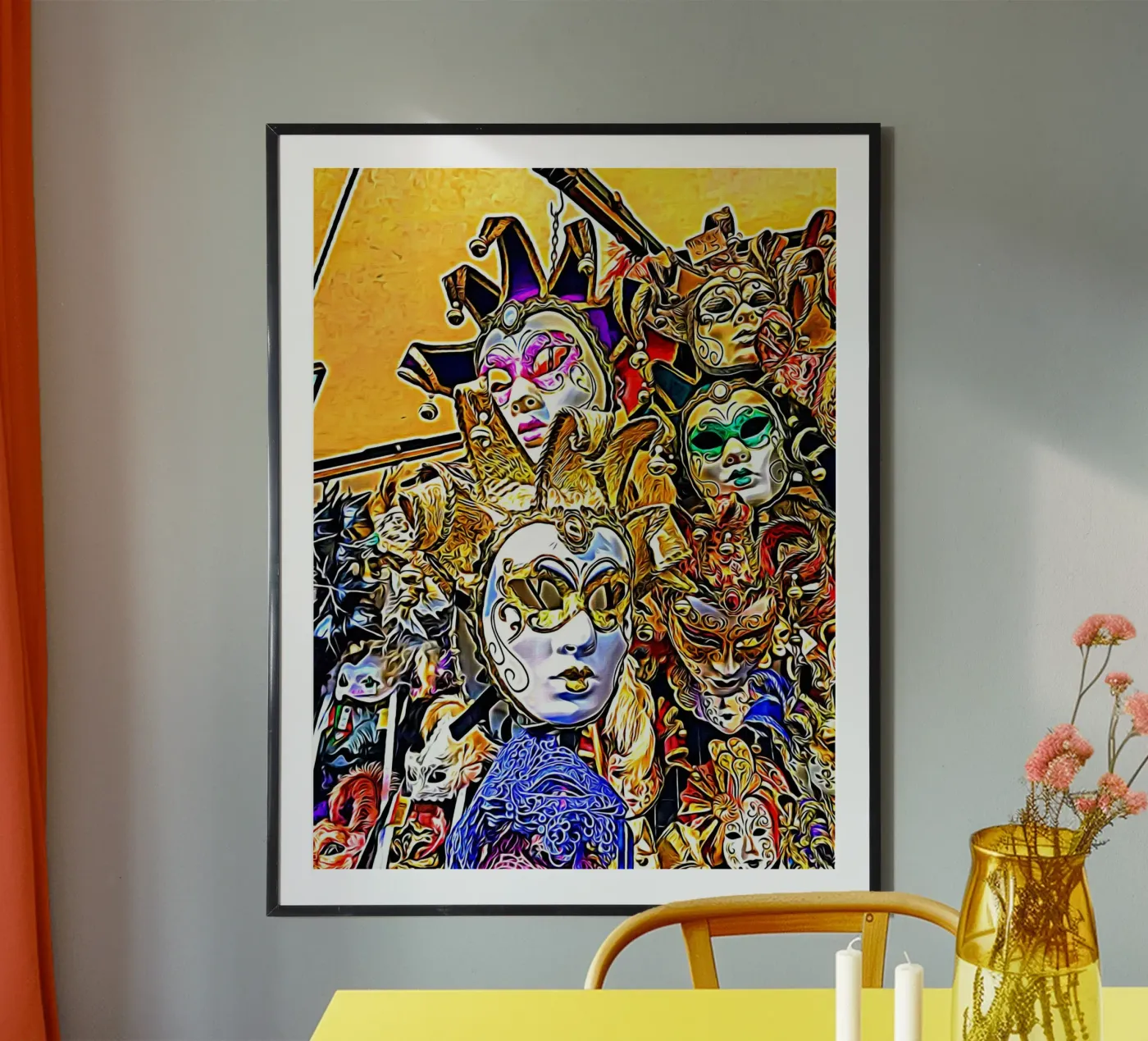 Masks poster by Massimo Frascogna