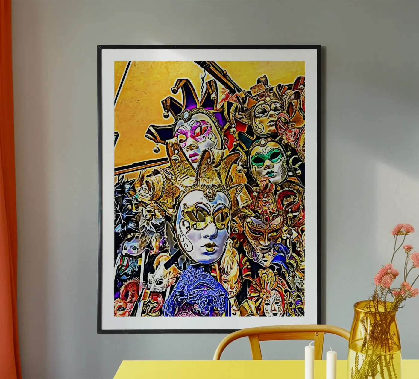 Masks poster by Massimo Frascogna