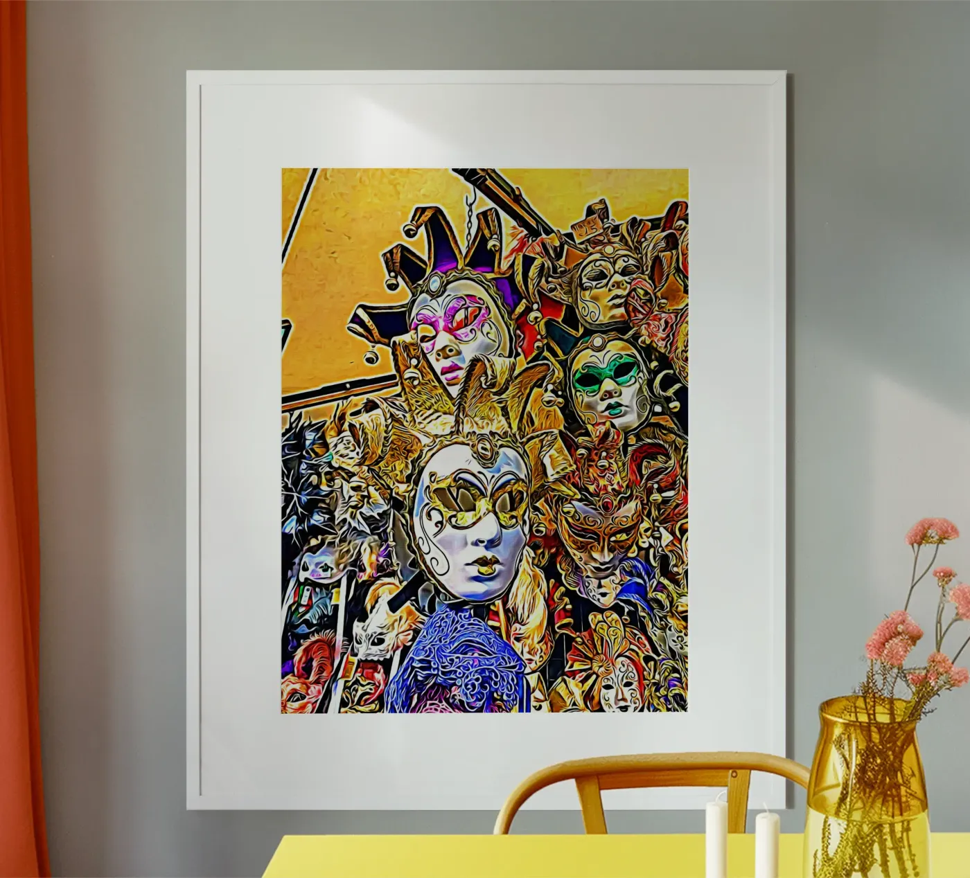 Masks poster by Massimo Frascogna