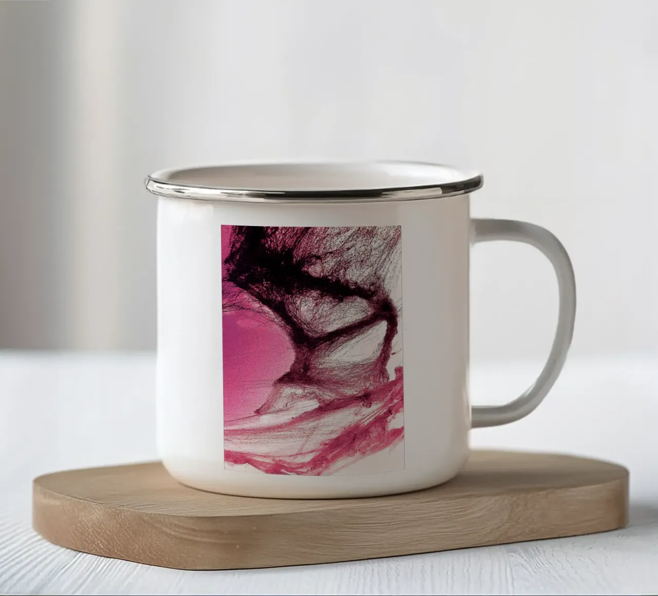 Rosa e nero tazza in smalto da Massimo Frascogna