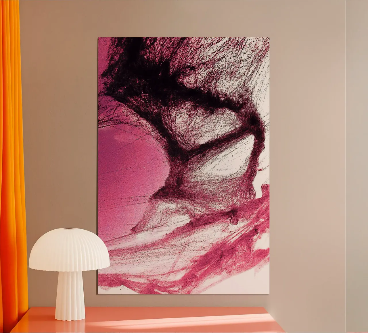 Rosa e nero poster con telaio in plastica da Massimo Frascogna