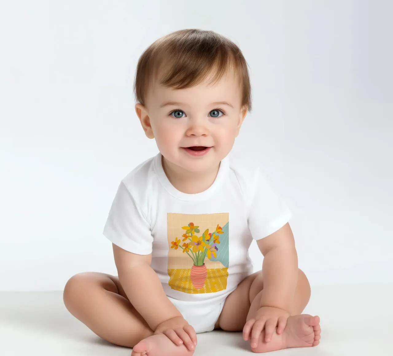 Daffodils body neonato maniche corte da GigiRosado