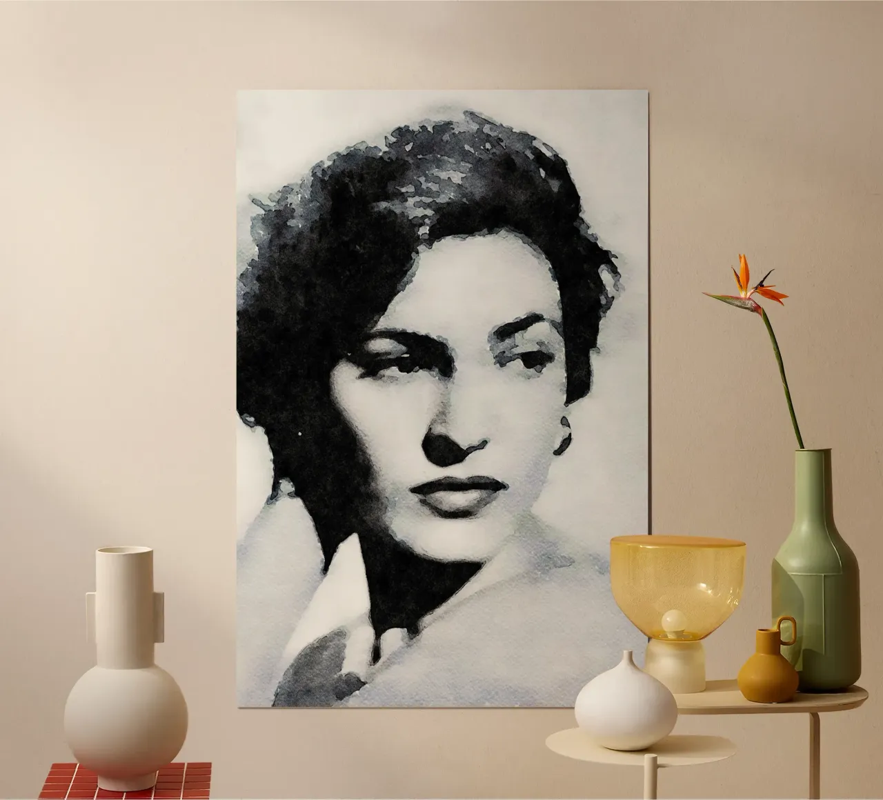 Teresa attrice poster con telaio in legno da Massimo Frascogna