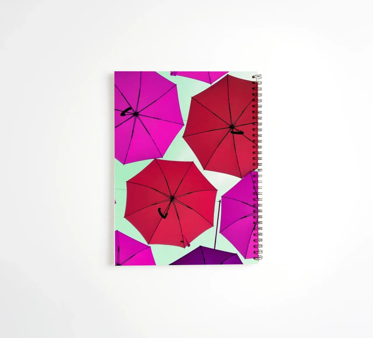 Open umbrellas spiral notebook by Massimo Frascogna