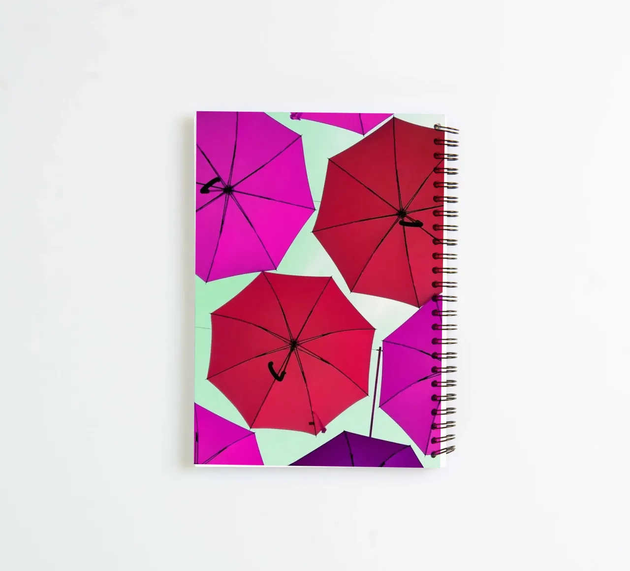 Open umbrellas spiral notebook by Massimo Frascogna