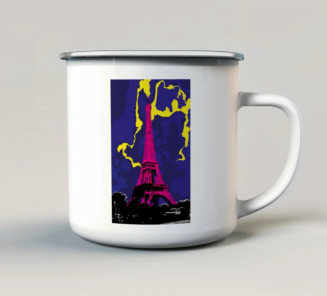 La torre e il fulmine tazza in smalto da Massimo Frascogna