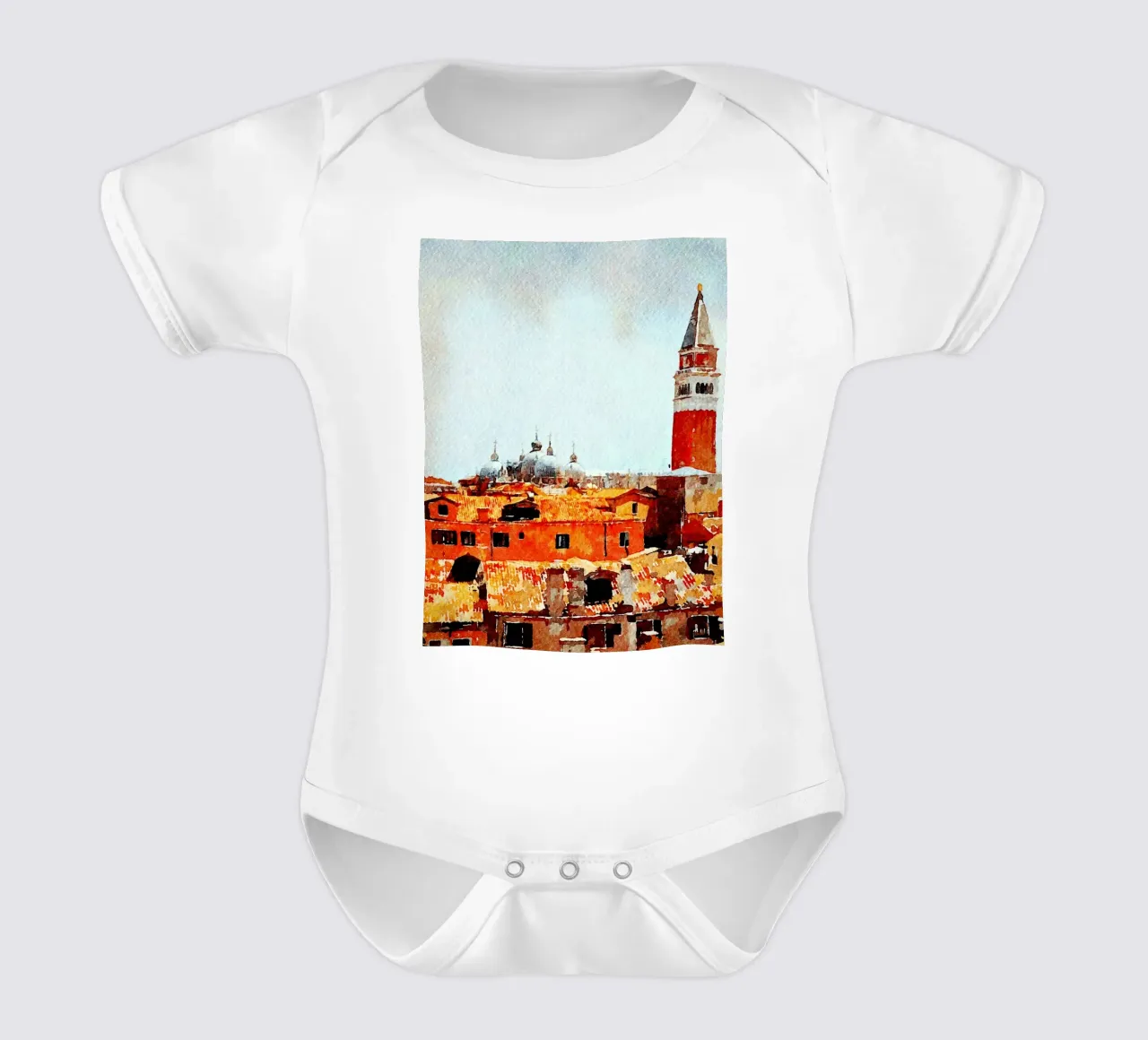 Venice short-sleeve baby romper by Massimo Frascogna