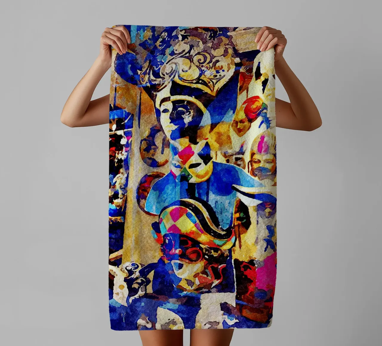Masks towel by Massimo Frascogna