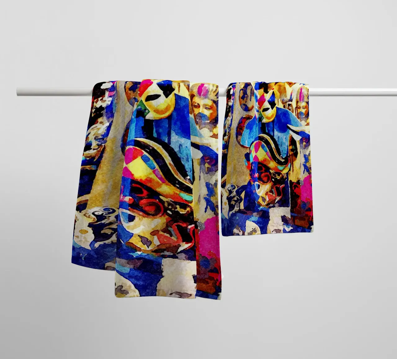 Masks towel by Massimo Frascogna