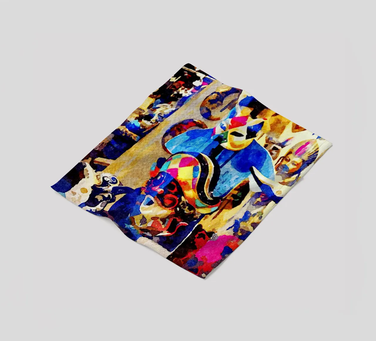 Masks fleece blanket by Massimo Frascogna