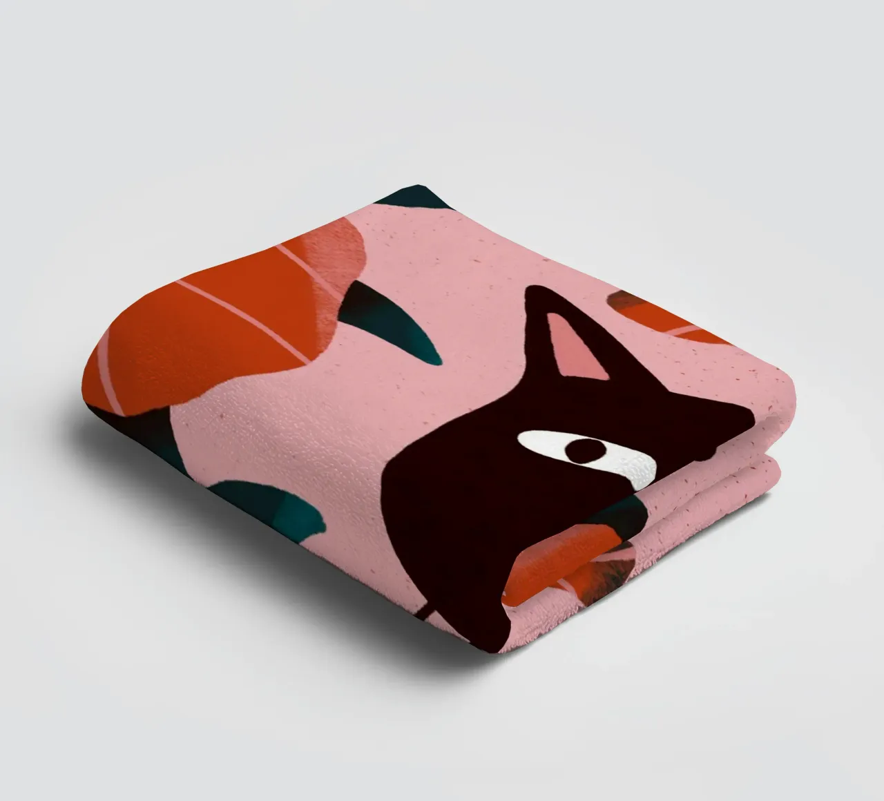 Cat and Roses towel by sashakolesnik
