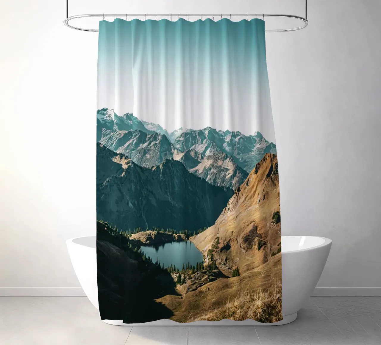 Bergsee shower curtain by Flo Klein