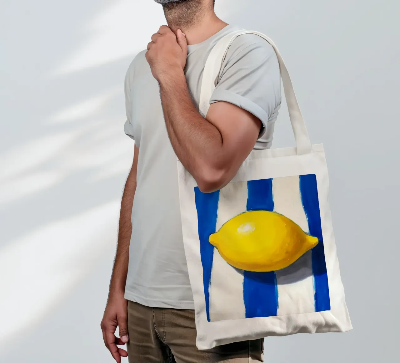 Lemon & Stripes borsa in juta da Indigo Rain