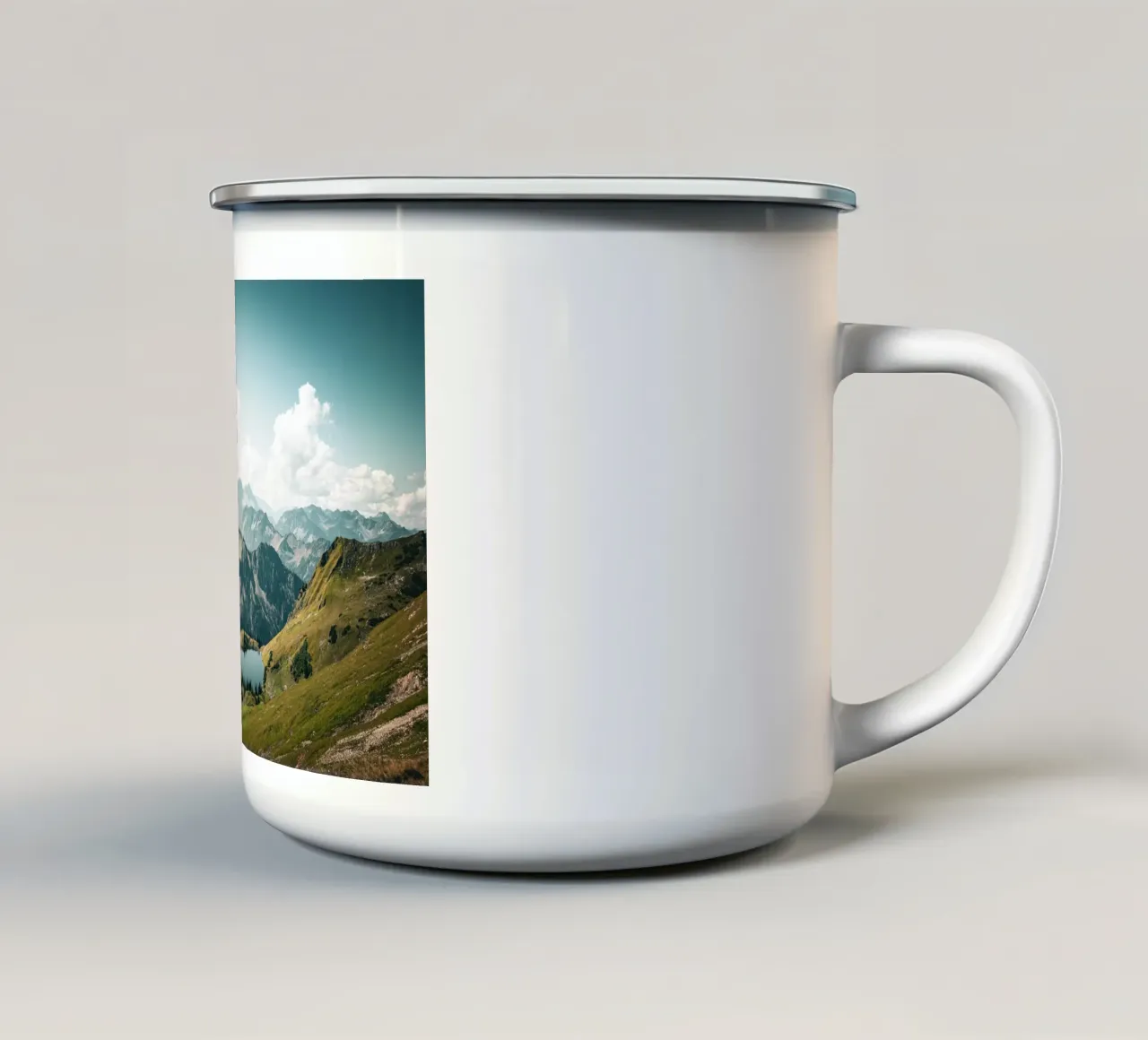 Bergsee Allgäu tazza in smalto da Flo Klein