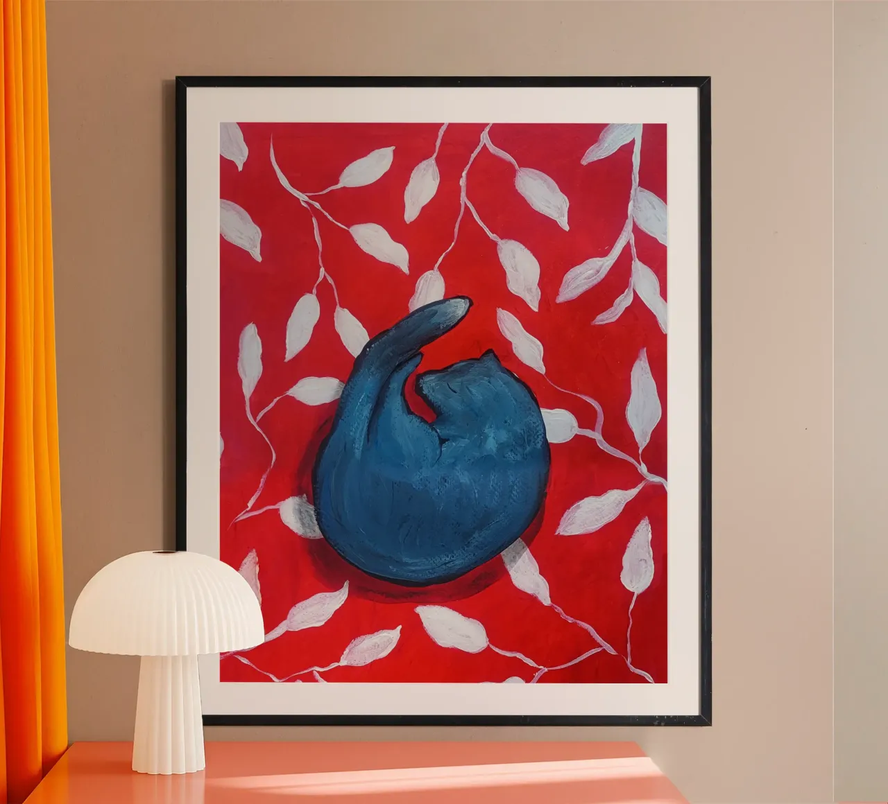 Feline Serenity poster con telaio in plastica da Indigo Rain