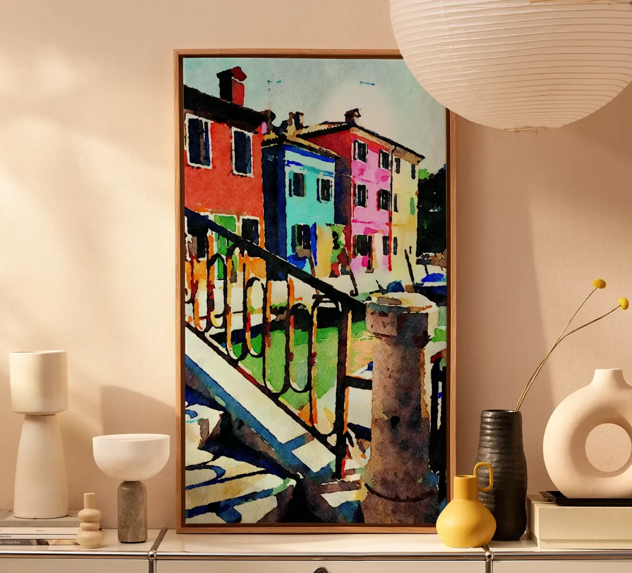Burano tela con Cornice a cassetta da Massimo Frascogna