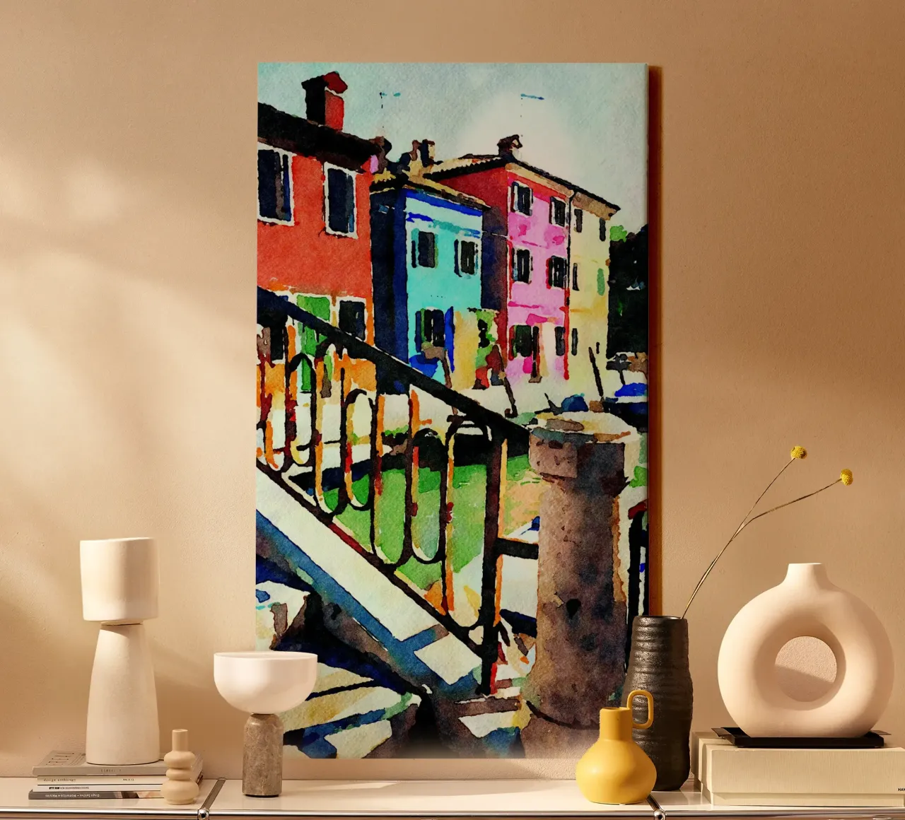 Burano tela con Cornice a cassetta da Massimo Frascogna