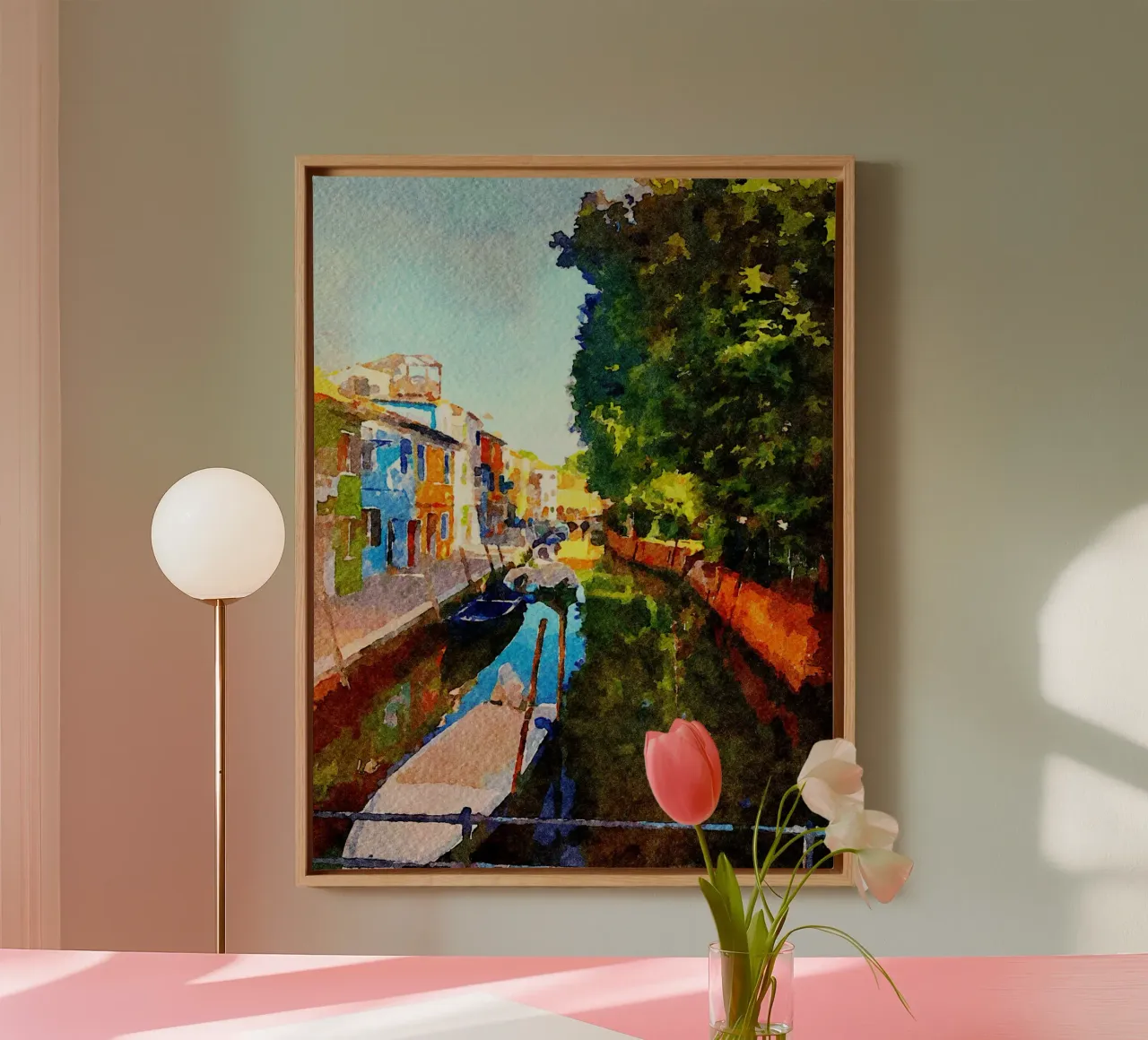 Murano canvas met Baklijst van Massimo Frascogna