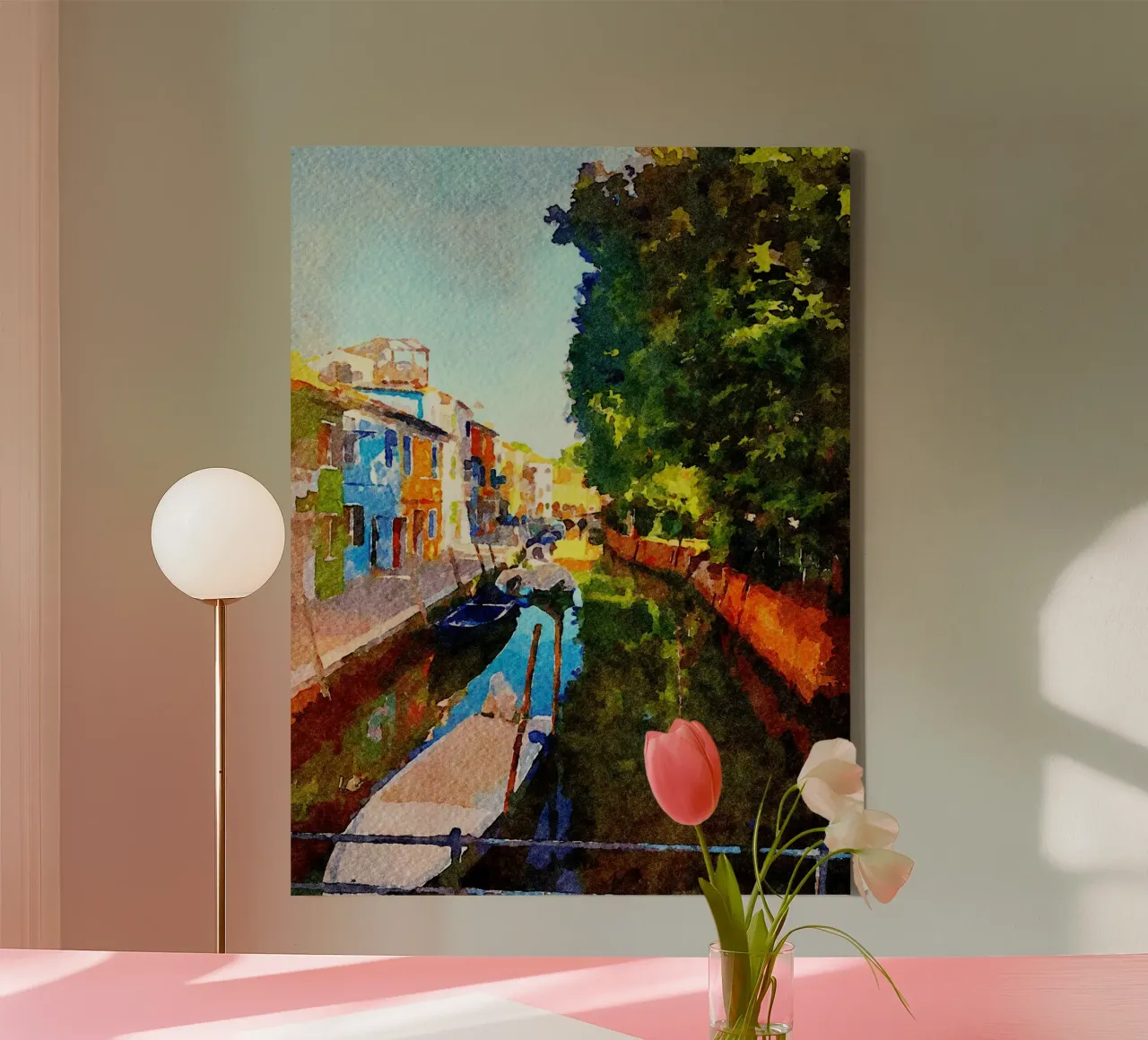 Murano canvas met Baklijst van Massimo Frascogna