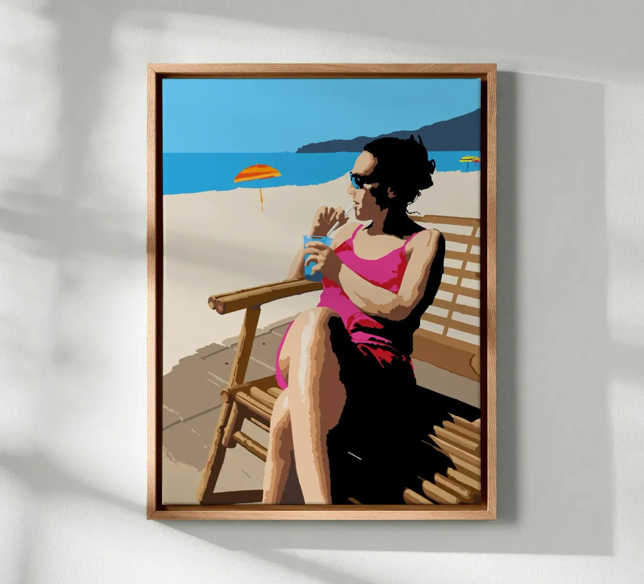 Zomervrouw canvas met Baklijst van Massimo Frascogna