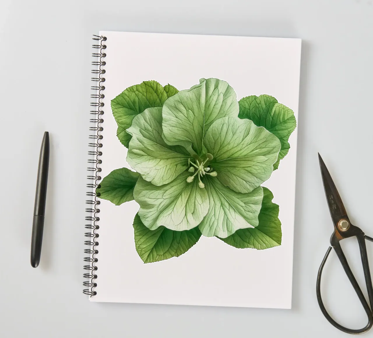 Bells of Ireland Flower 3 spiral notebook by Bold Blooms