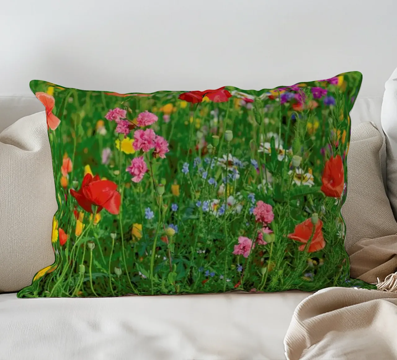 Wild Flowers Field 2 decorative cushion by Curious Collections by Marielle Leenders