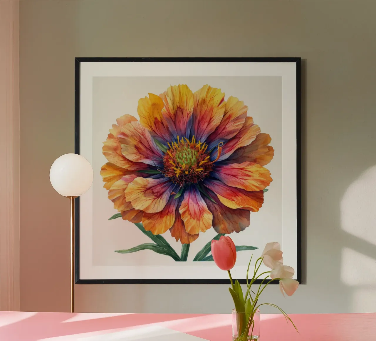 Fiore di coperta 4 poster con telaio in alluminio da Bold Blooms