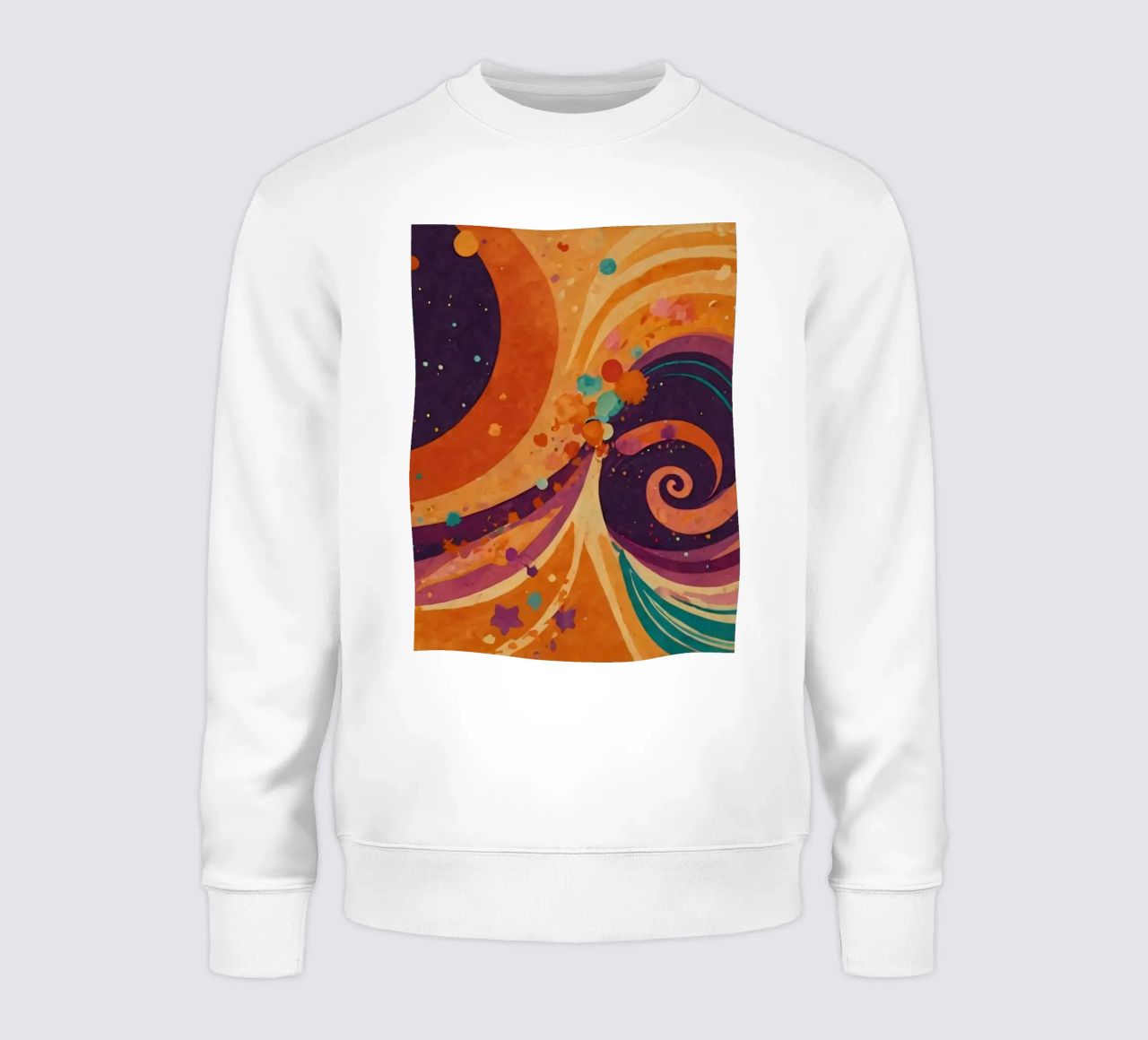 Bunte abstrakte Muster wirbeln über einen lebendigen Hintergrund Sweatshirt von DesignDoodle