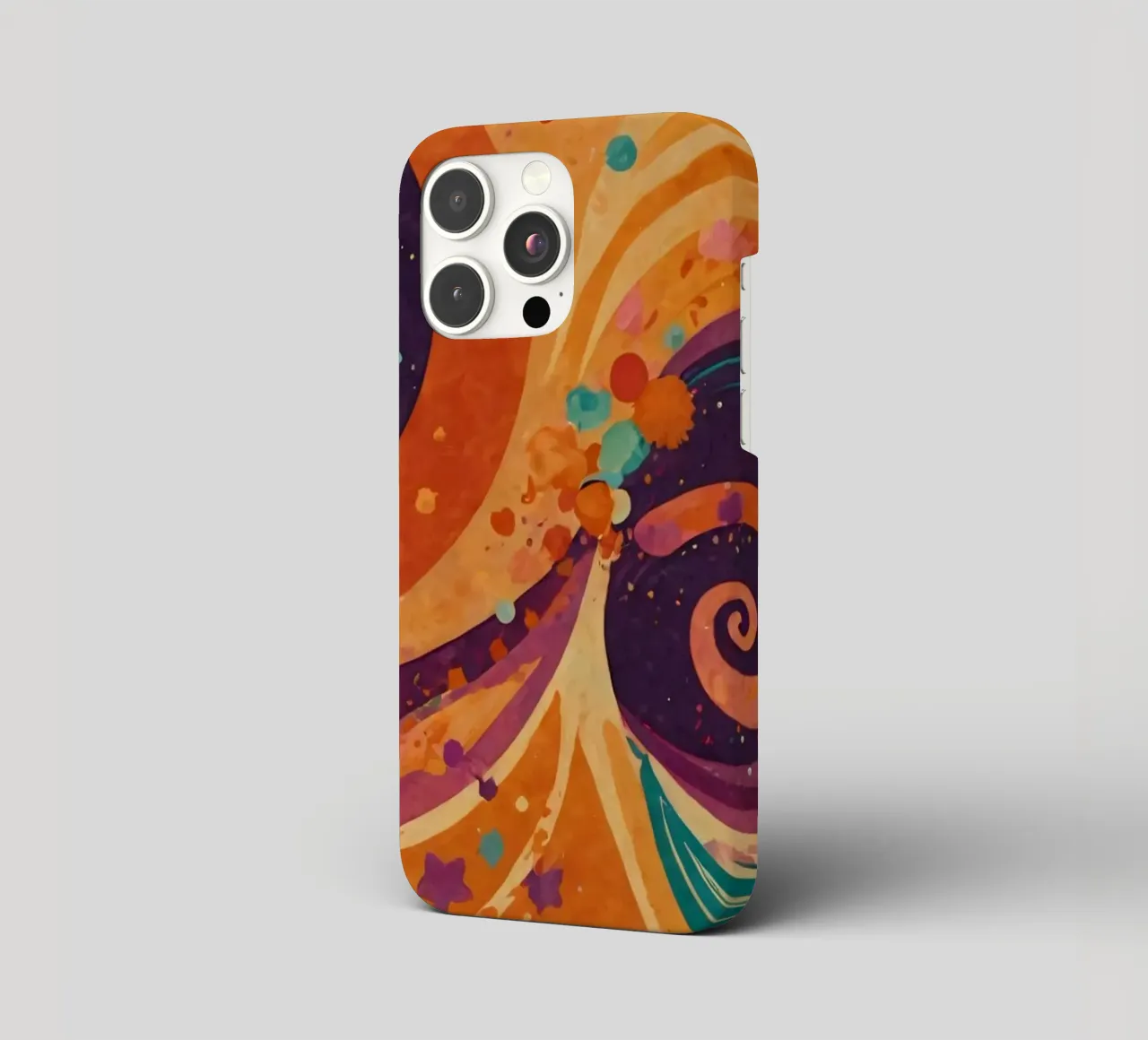 Colorful abstract patterns swirl across a vibrant background iphone case by DesignDoodle