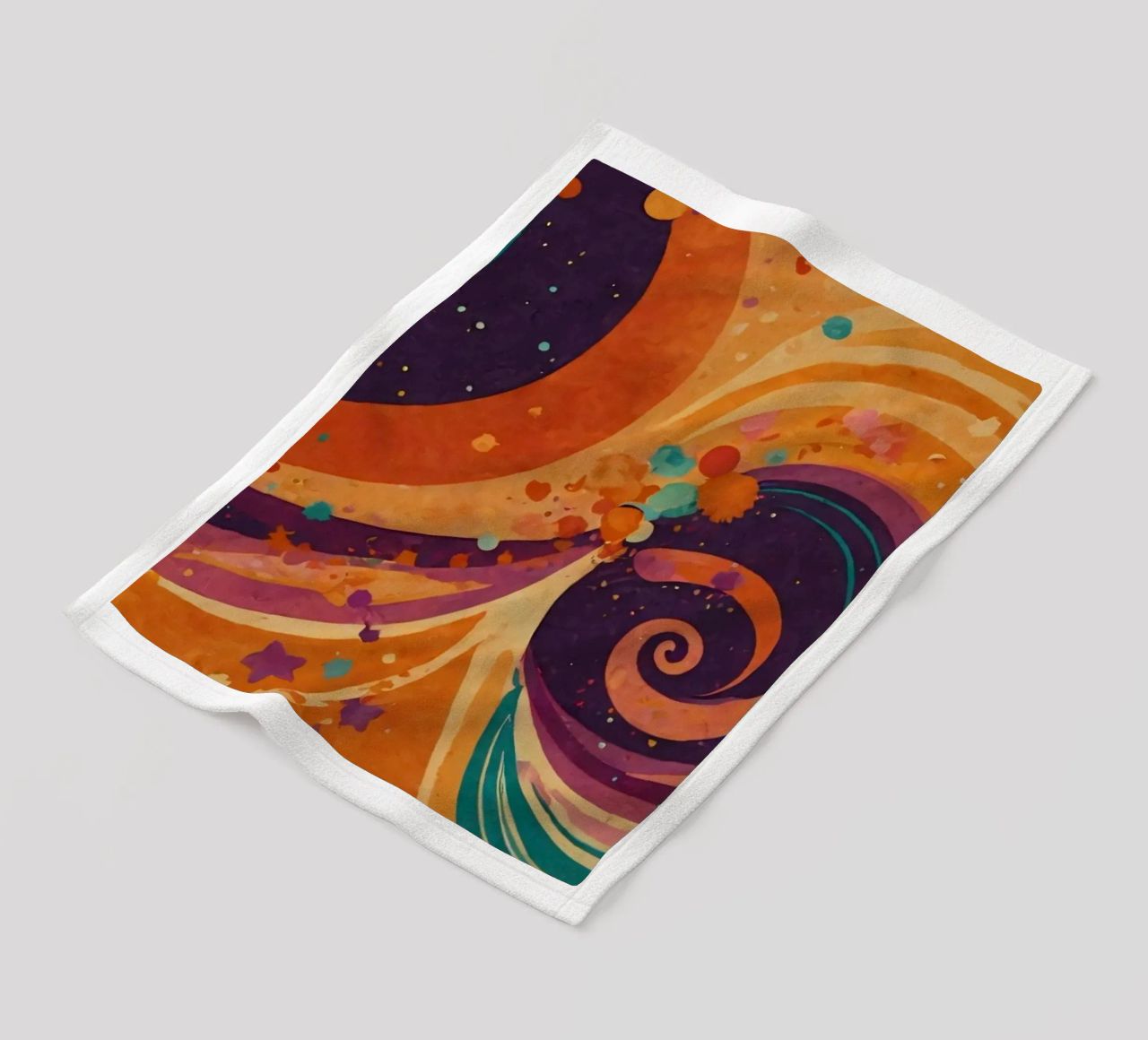Bunte abstrakte Muster wirbeln über einen lebendigen Hintergrund Fleecedecke von DesignDoodle