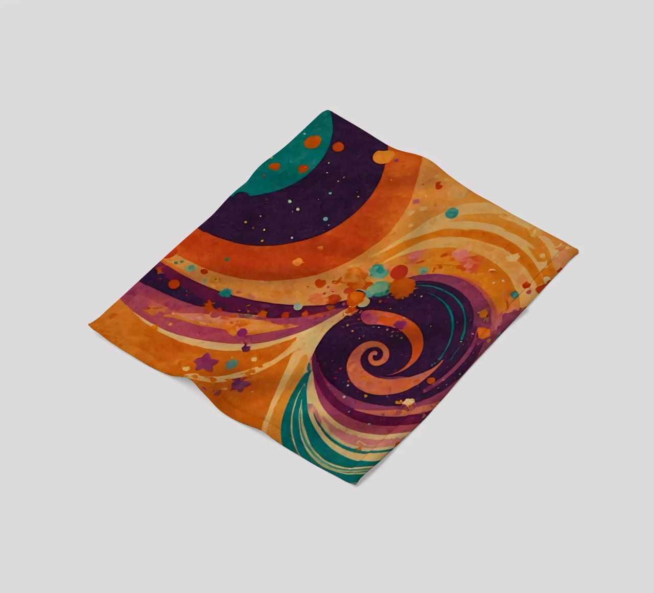 Bunte abstrakte Muster wirbeln über einen lebendigen Hintergrund Fleecedecke von DesignDoodle