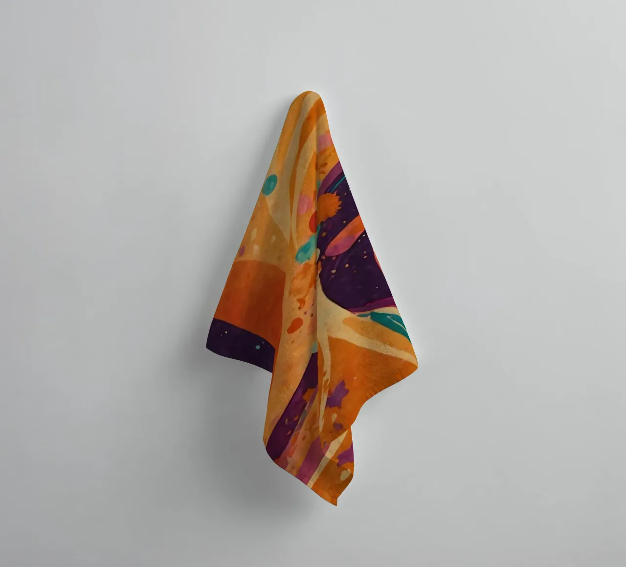 Coloratissimi motivi astratti si susseguono su uno sfondo vibrante asciugamano da bagno da DesignDoodle