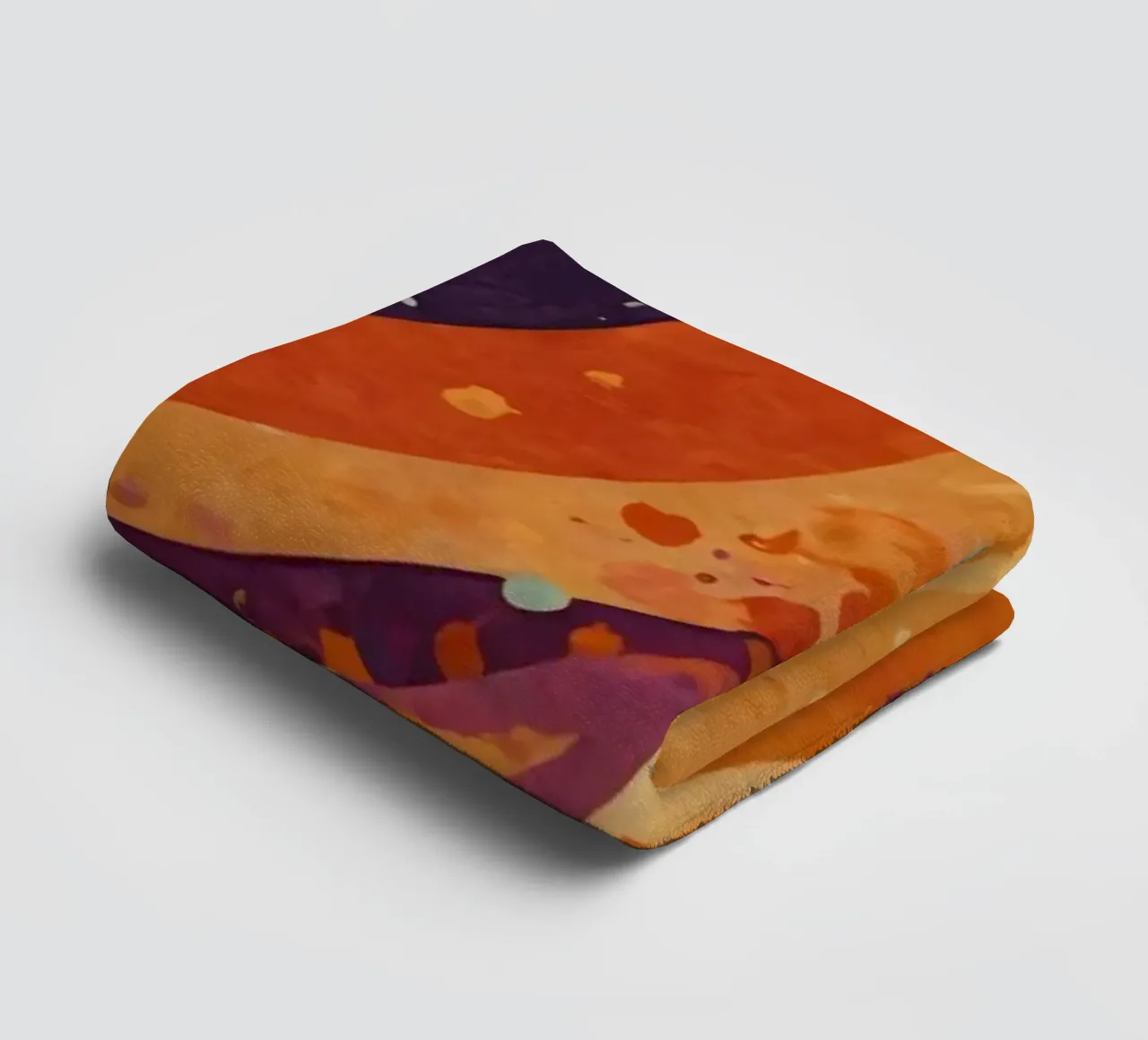 Colorful abstract patterns swirl across a vibrant background towel by DesignDoodle
