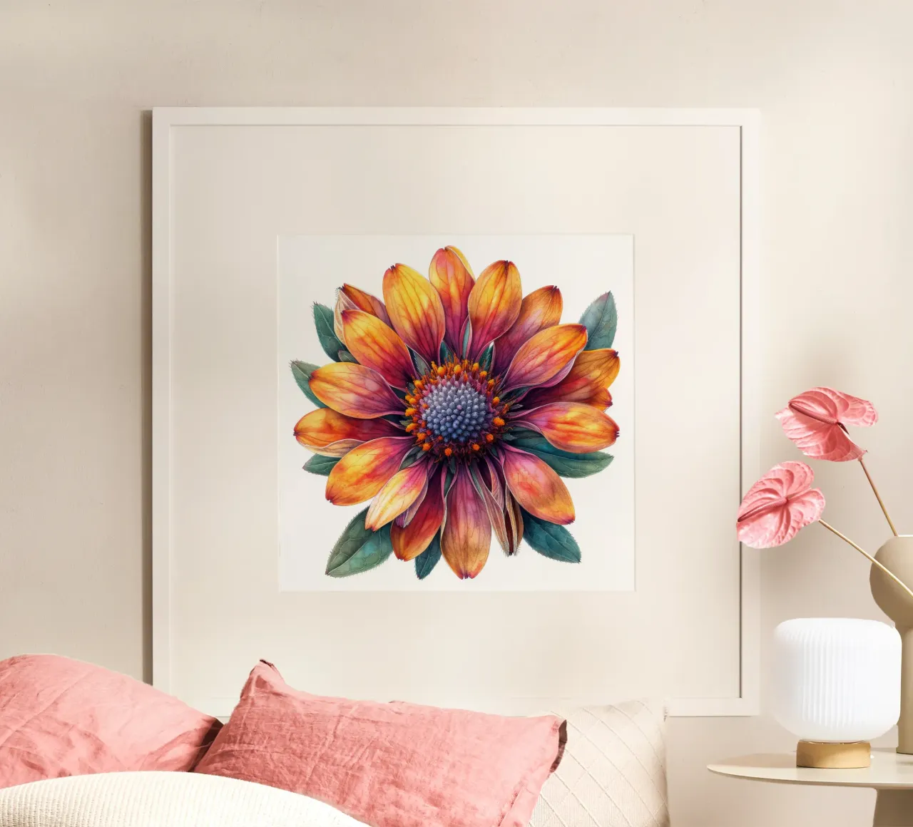 Fiore di coperta 1 poster con telaio in legno da Bold Blooms