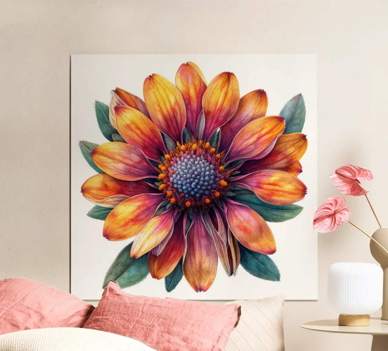 Fiore di coperta 1 poster con telaio in legno da Bold Blooms