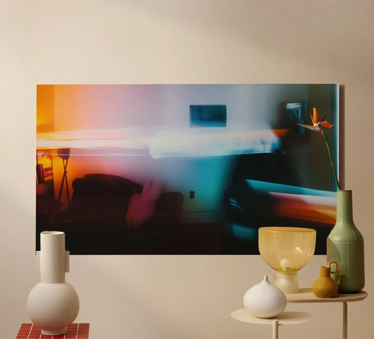 Kleurenspectrum in de moderne woonkamer canvas met Baklijst van Le Flou