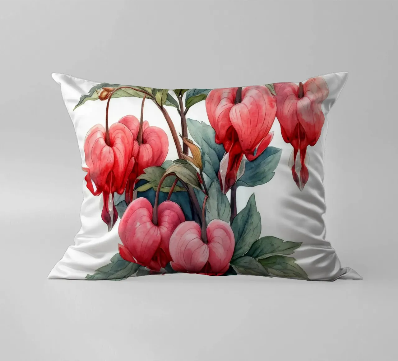 Bleeding Heart Flower 2 decorative cushion by Bold Blooms